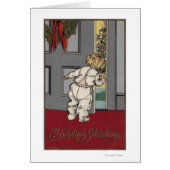 Christmas GreetingsKid Peeking for Santa (Front)