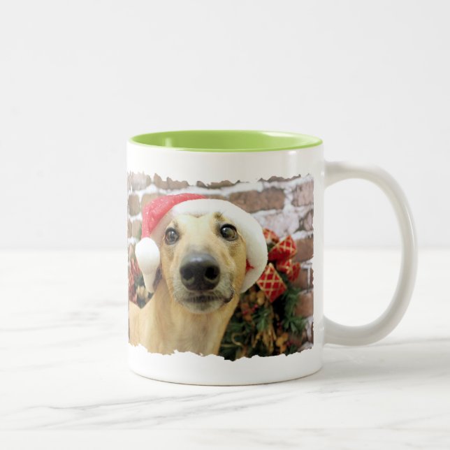 Christmas - Greyhound - Pena Two-Tone Coffee Mug (Right)