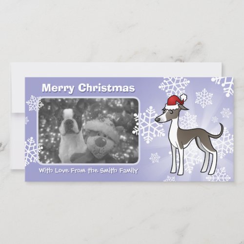 Christmas Greyhound  Whippet  Italian Greyhound Holiday Card