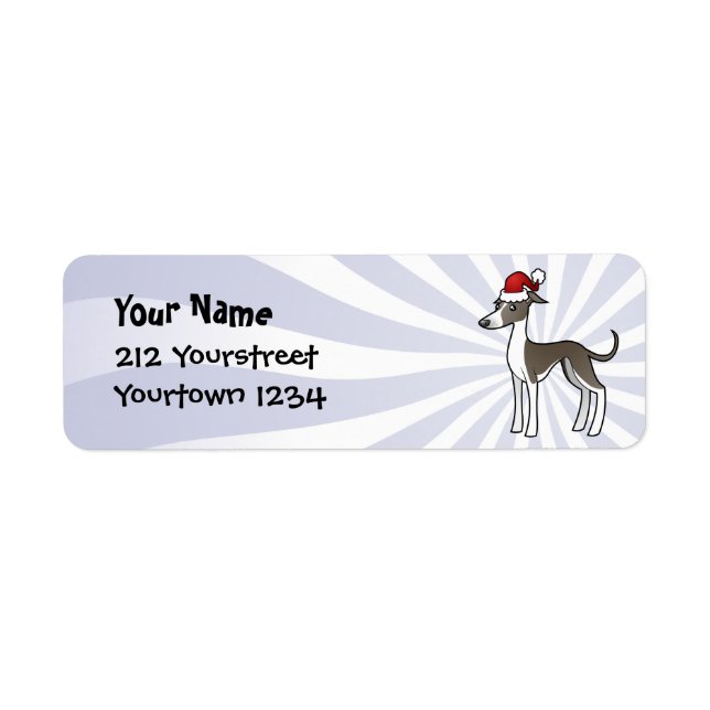 Christmas Greyhound / Whippet / Italian Greyhound Label (Front)