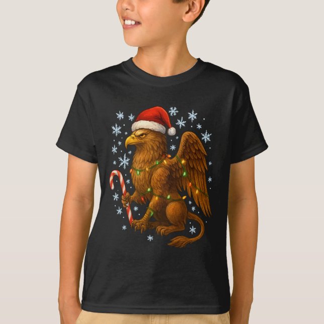 Christmas Griffin Magic Mythical Holiday Srit Long T-Shirt (Front)
