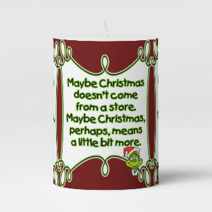 Christmas Grinch Pillar Candle