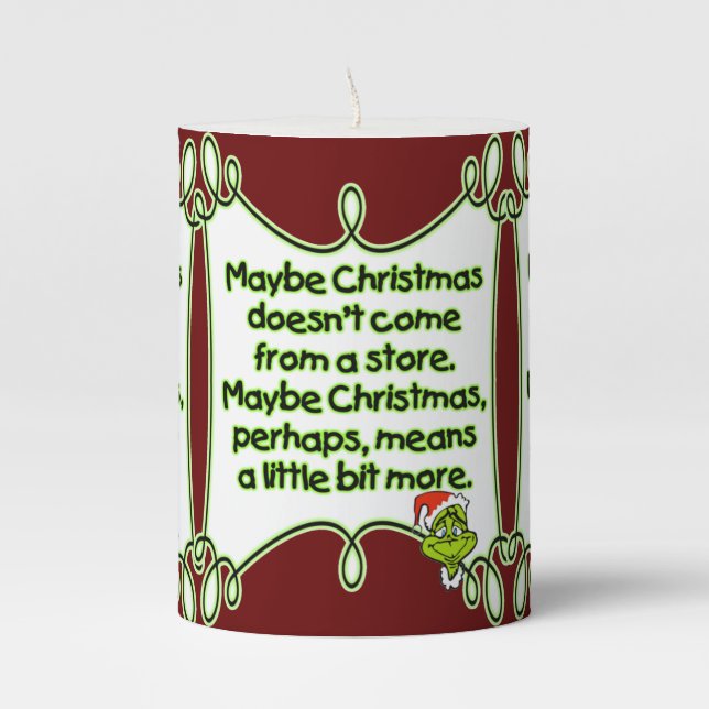 Christmas Grinch  Pillar Candle (Front)