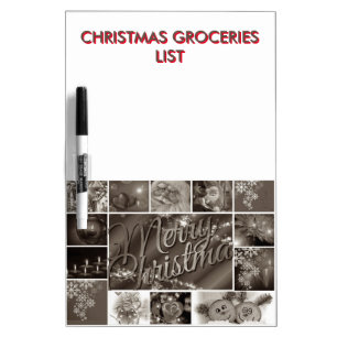 Christmas Grocery List With Family Photo Dry Erase Board