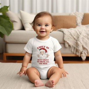 Christmas Group Most Likely To Custom Funny Santa Baby Bodysuit