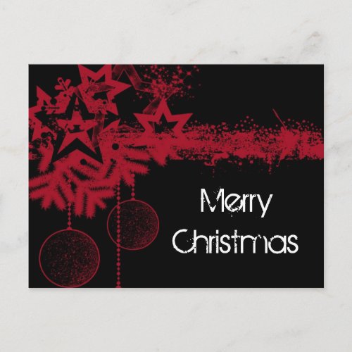 Christmas Grunge Red Design Holiday Postcard