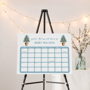 Christmas Guess Baby Arrival Date Baby Shower Game Foam Board