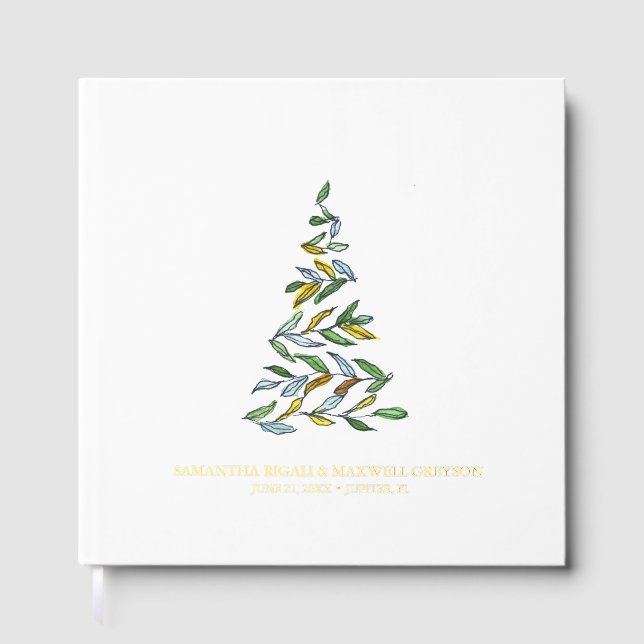 Christmas Guest Book Watercolor Tree (Front)
