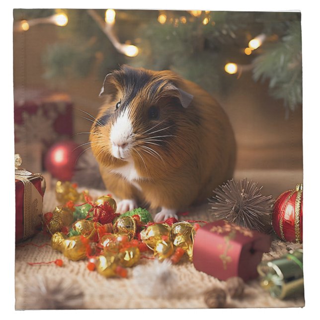 Christmas Guinea Pig Cloth Napkin (Front)