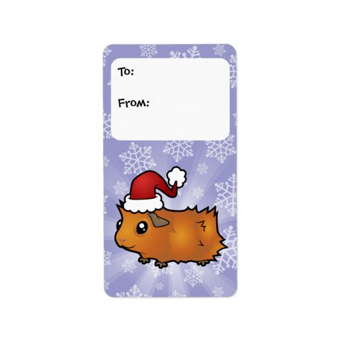 Christmas Guinea Pig Gift Tags scruffy