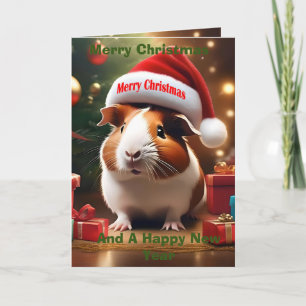 Christmas Guinea Pig Greeting, Card