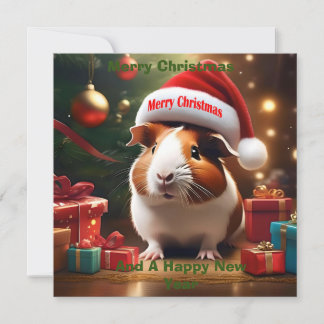 Christmas Guinea Pig Greeting, Card
