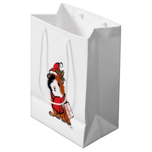 Christmas Guinea Pig Greeting Medium Gift Bag