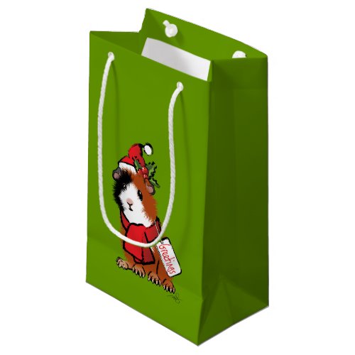 Christmas Guinea Pig Greeting Small Gift Bag