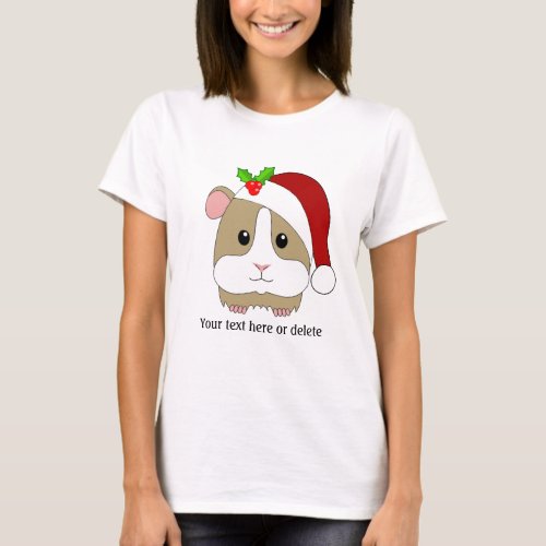 Christmas Guinea Pig In A Santa Hat Personalized T_Shirt
