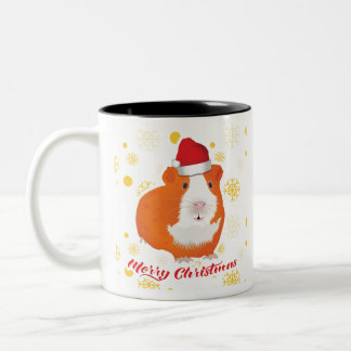 Christmas Guinea pig in Santa's hat Two-Tone Coffee Mug