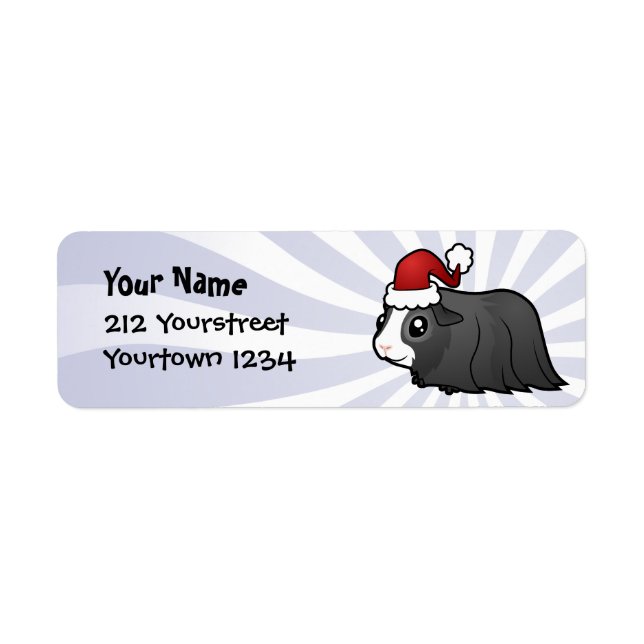 Christmas Guinea Pig (long hair) Label (Front)