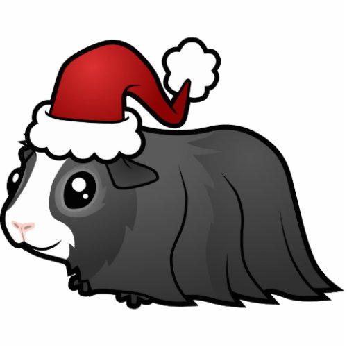 Christmas Guinea Pig Ornament long hair