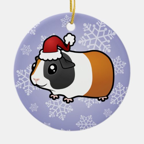 Christmas Guinea Pig smooth hair Ceramic Ornament