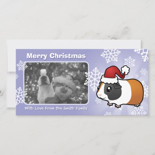 Christmas Guinea Pig smooth hair Holiday Card