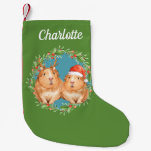 Christmas Guinea Pigs Personalized Santa Reindeer Small Christmas Stocking