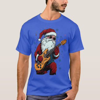 Christmas Guitar Gift Santa Claus Guitarist Funny T-Shirt