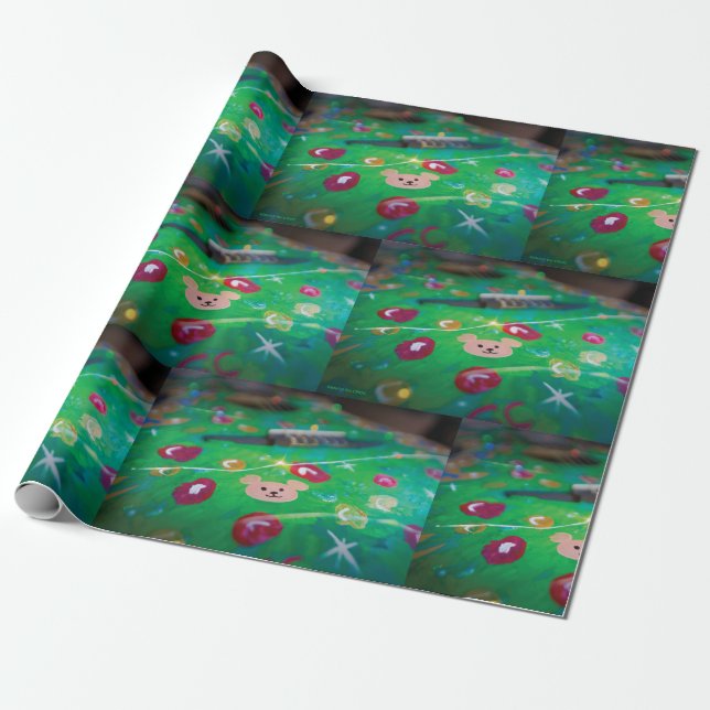 Christmas Guitar - Kids Art for CHOC Wrapping Paper (Unrolled)