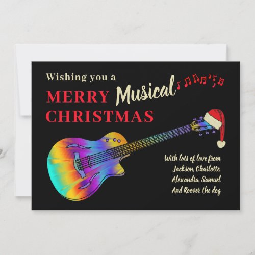 Christmas Guitar Musician Personalized Holiday Card