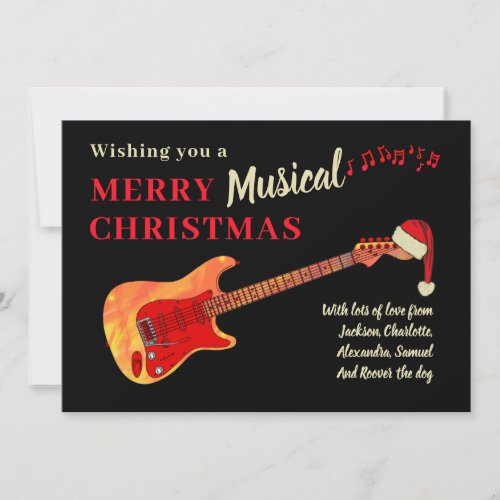 Christmas Guitar Personalized Holiday Card
