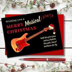 Christmas Guitar Personalized Holiday Card