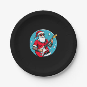 Christmas guitarist Rockmusic Christmas (4) Paper Plates
