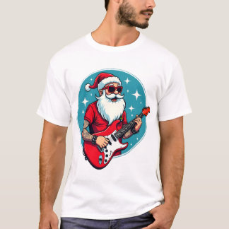 Christmas guitarist  Rockmusic Christmas T-Shirt