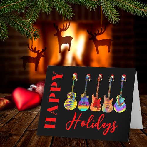 Christmas Guitars Happy Holidays Holiday Card