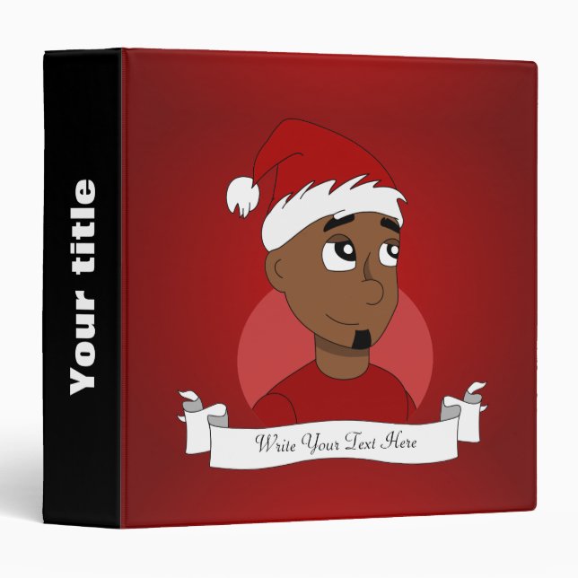 Christmas guy cartoon 3 ring binder (Front/Spine)