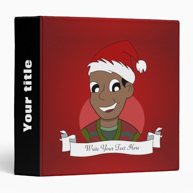 Christmas guy cartoon 3 ring binder (Front/Spine)