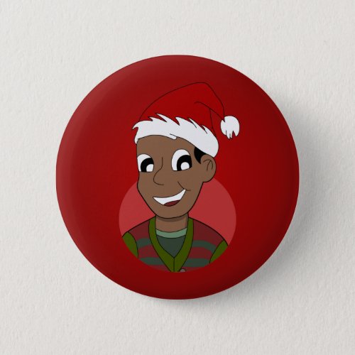 Christmas guy cartoon button
