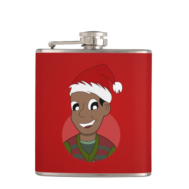 Christmas guy cartoon flask (Front)