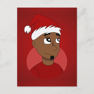 Christmas guy cartoon holiday postcard