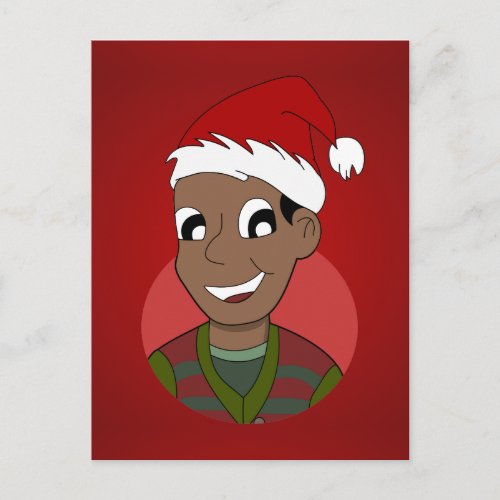 Christmas guy cartoon holiday postcard