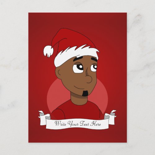 Christmas guy cartoon holiday postcard