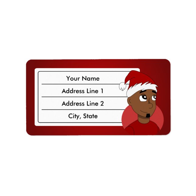 Christmas guy cartoon label (Front)
