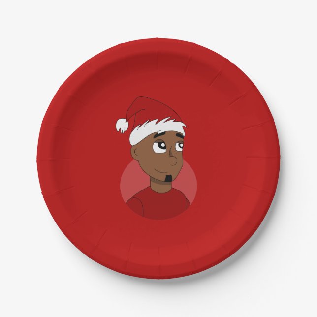Christmas guy cartoon paper plates (Front)