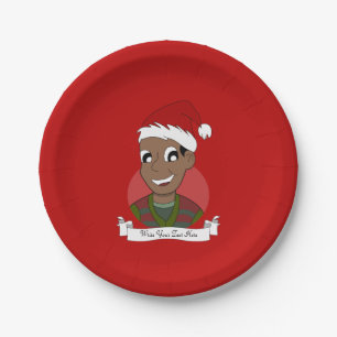 Christmas guy cartoon paper plates