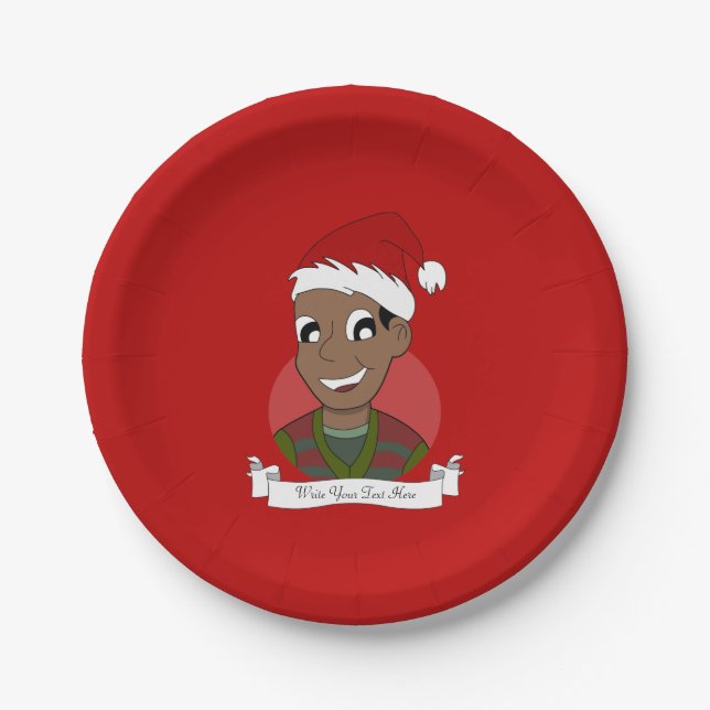 Christmas guy cartoon paper plates (Front)