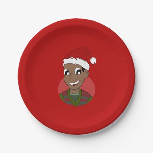 Christmas guy cartoon paper plates