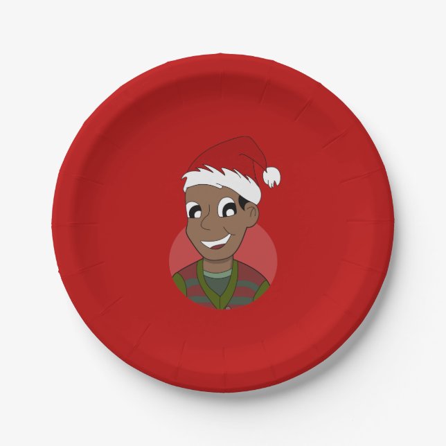 Christmas guy cartoon paper plates (Front)