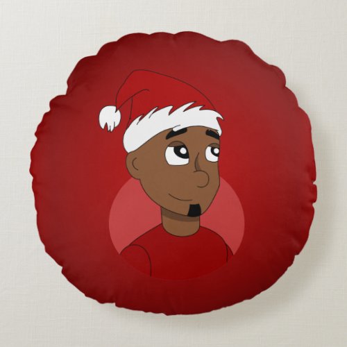 Christmas guy cartoon round pillow