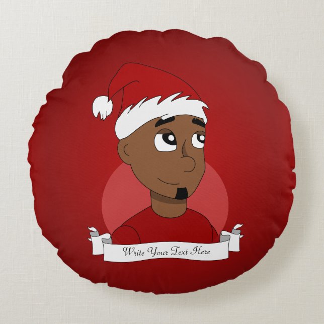 Christmas guy cartoon round pillow (Front)
