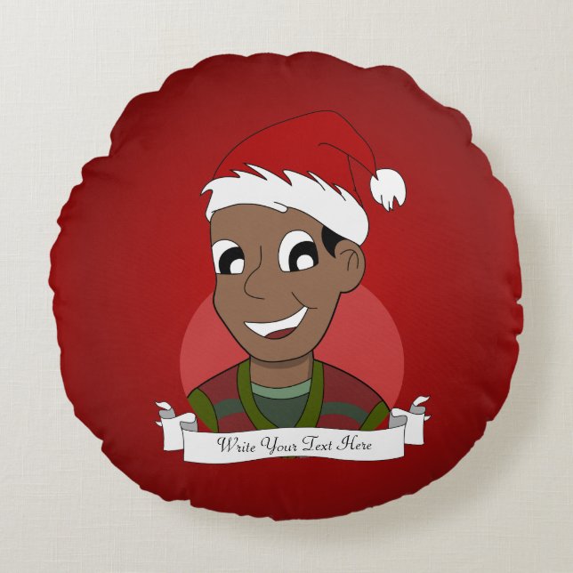 Christmas guy cartoon round pillow (Front)