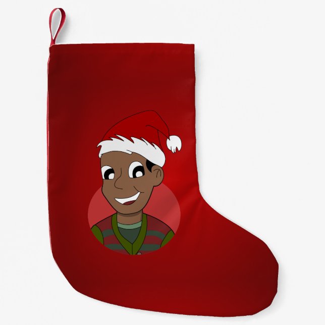 Christmas guy cartoon small christmas stocking (Front)